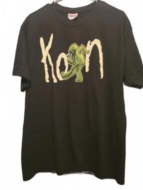 Korn 2010 Tour Black Graphic T-Shirt Heavyweight Cotton Adult Large
